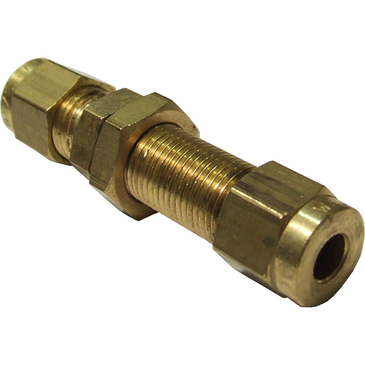 AG Brass Compression Bulkhead Coupling (3/16" OD / 3/8" Bulkhead) 1-17510