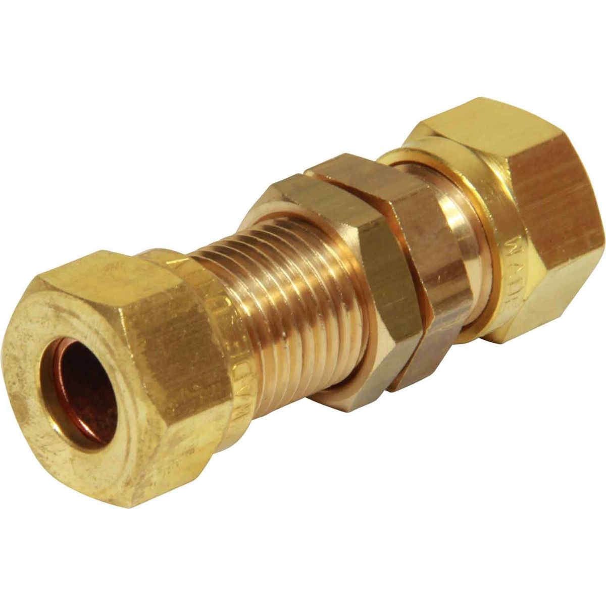 AG Brass Compression Bulkhead Coupling (10mm OD / 3/8" Bulkhead) 1-24640