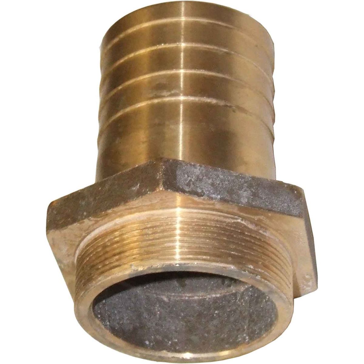 AG Bronze Straight Hose Tail (2-1/2" BSP Male to 64mm Hose) 1-72117