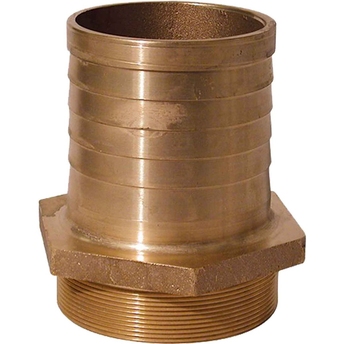 AG Bronze Straight Hose Tail (3" BSP Male to 76mm Hose) 1-72118