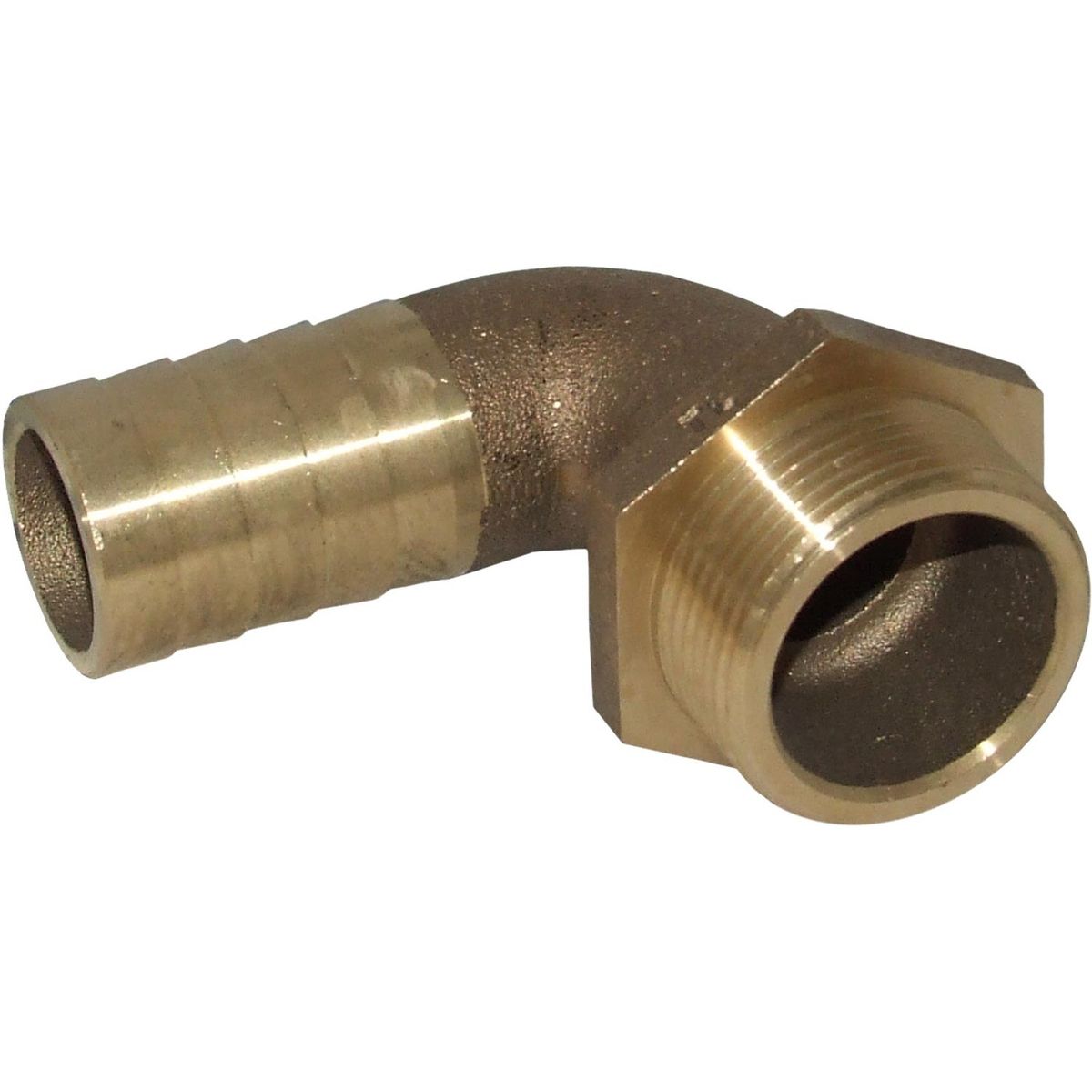 AG Bronze 90 Degree Hose Tail (1-1/4" BSP Male to 32mm Hose) 1-72134