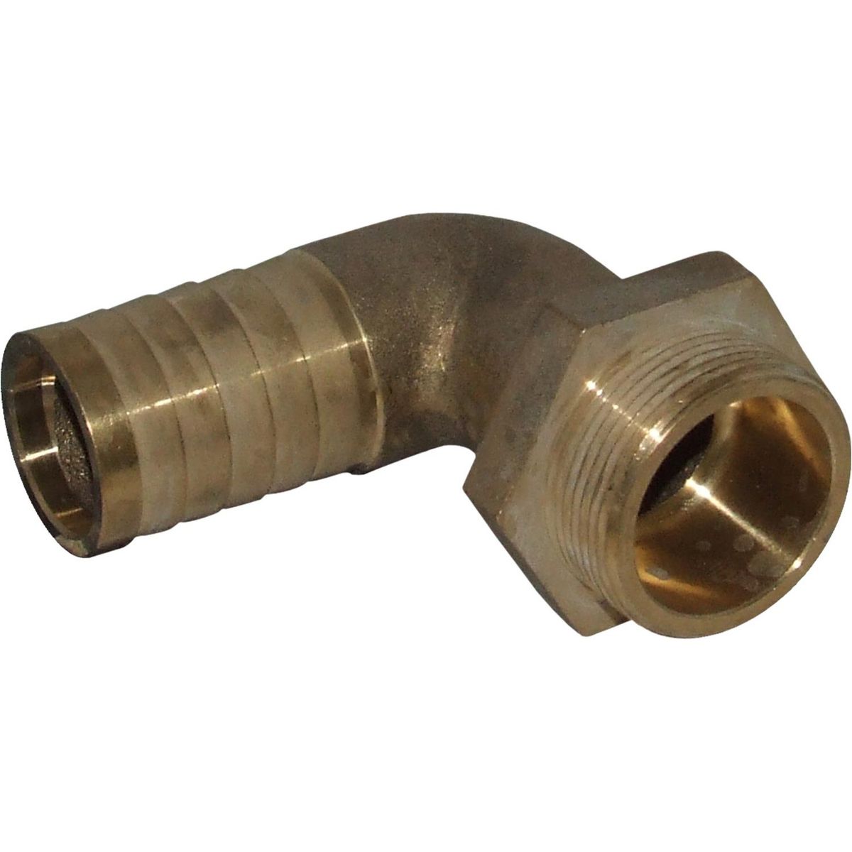 AG Bronze 90 Degree Hose Tail (1-1/2" BSP Male to 38mm Hose) 1-72135