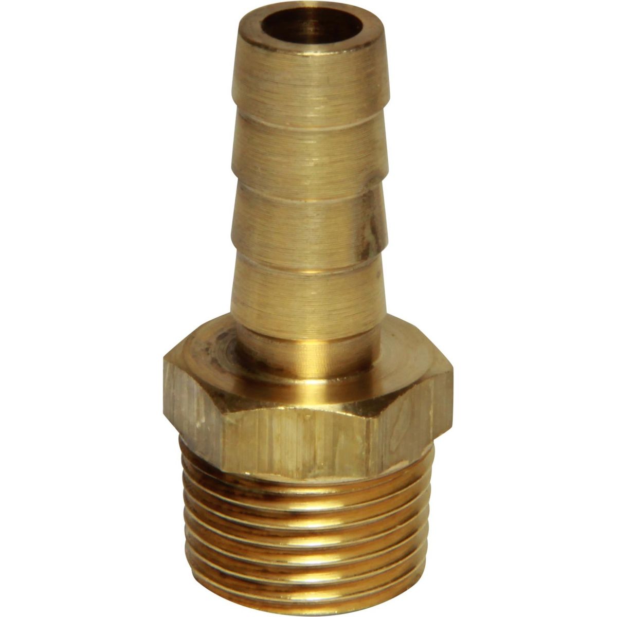 AG Brass Straight Hose Tail (3/8" BSPT Male to 10mm Hose) 1-76000