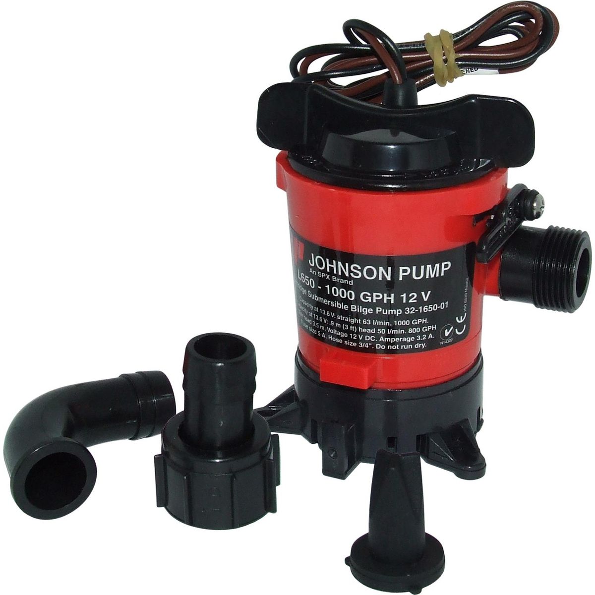 Johnson L650 Submersible Bilge Pump (12V / 61lpm / 19mm Hose) 10-0965