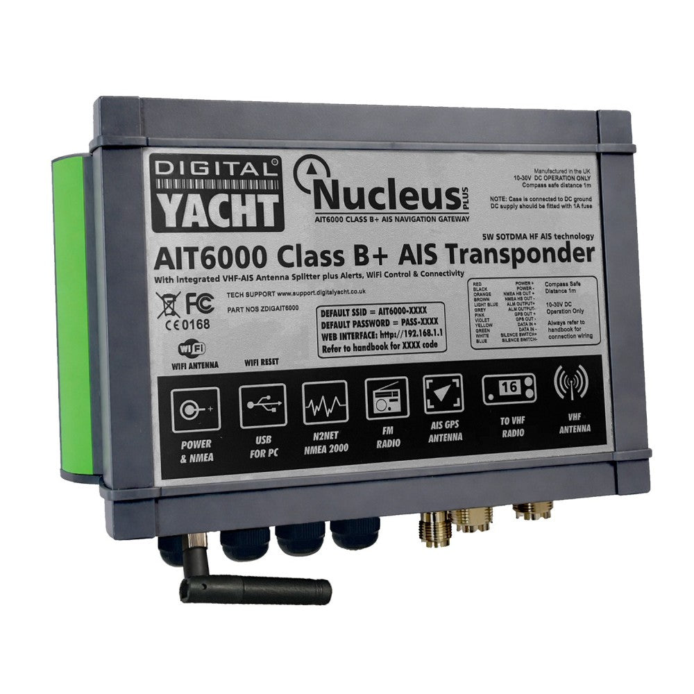 Digital Yacht AIT6000 Class B+ AIS TDX With Splitter NMEA2000 & Wifi