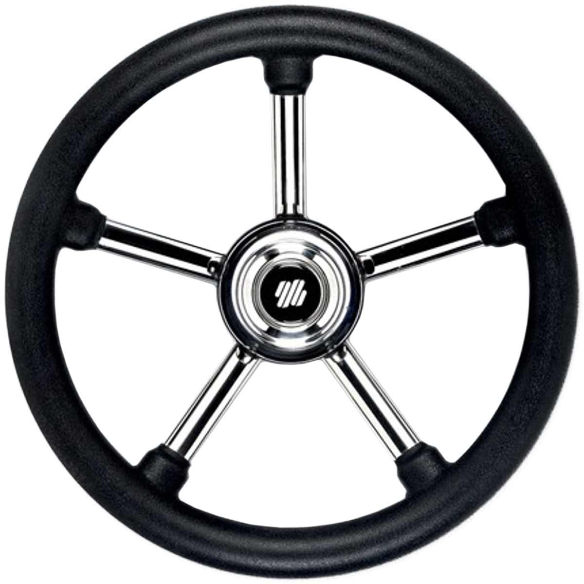 Ultraflex Steering Wheel with Poly Grip (350mm / Black & Stainless) 4-V24B