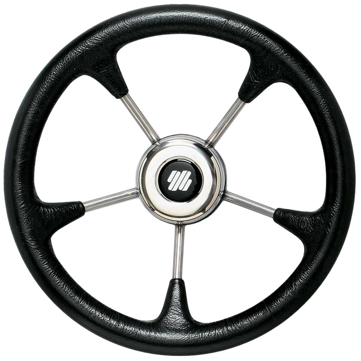 Ultraflex Stainless Steel Steering Wheel (Black Rim / 320mm / Hub) 4-V52B