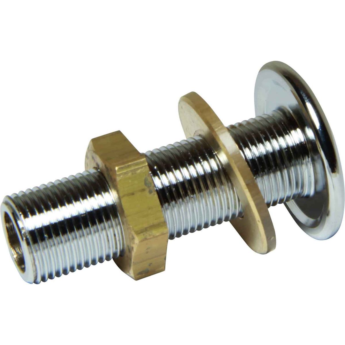 Maestrini Chromed Skin Fitting (Domed, 3/8" BSP, 58mm Long) 403442