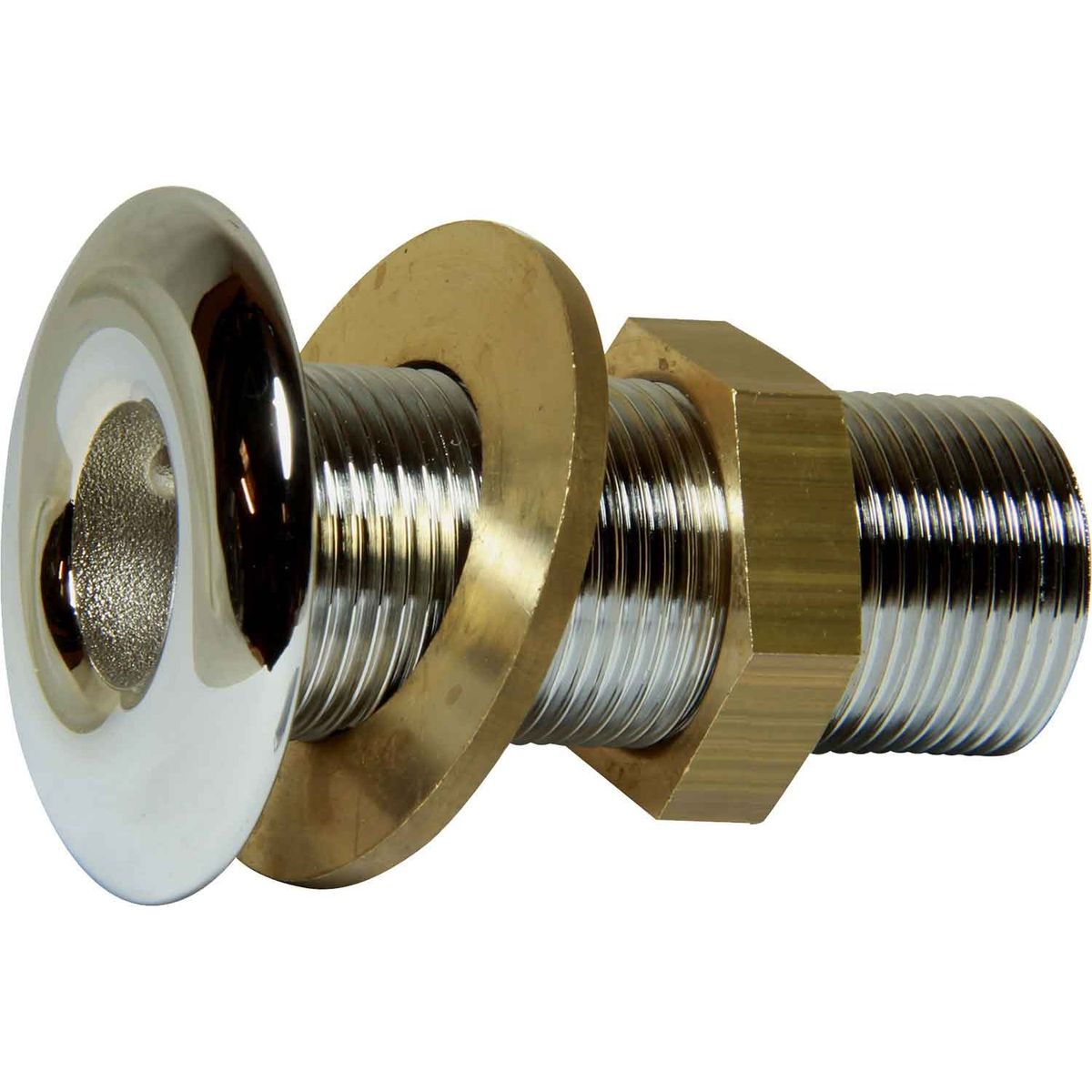 Maestrini Chromed Skin Fitting (Domed, 3/4" BSP, 72mm Long) 403444