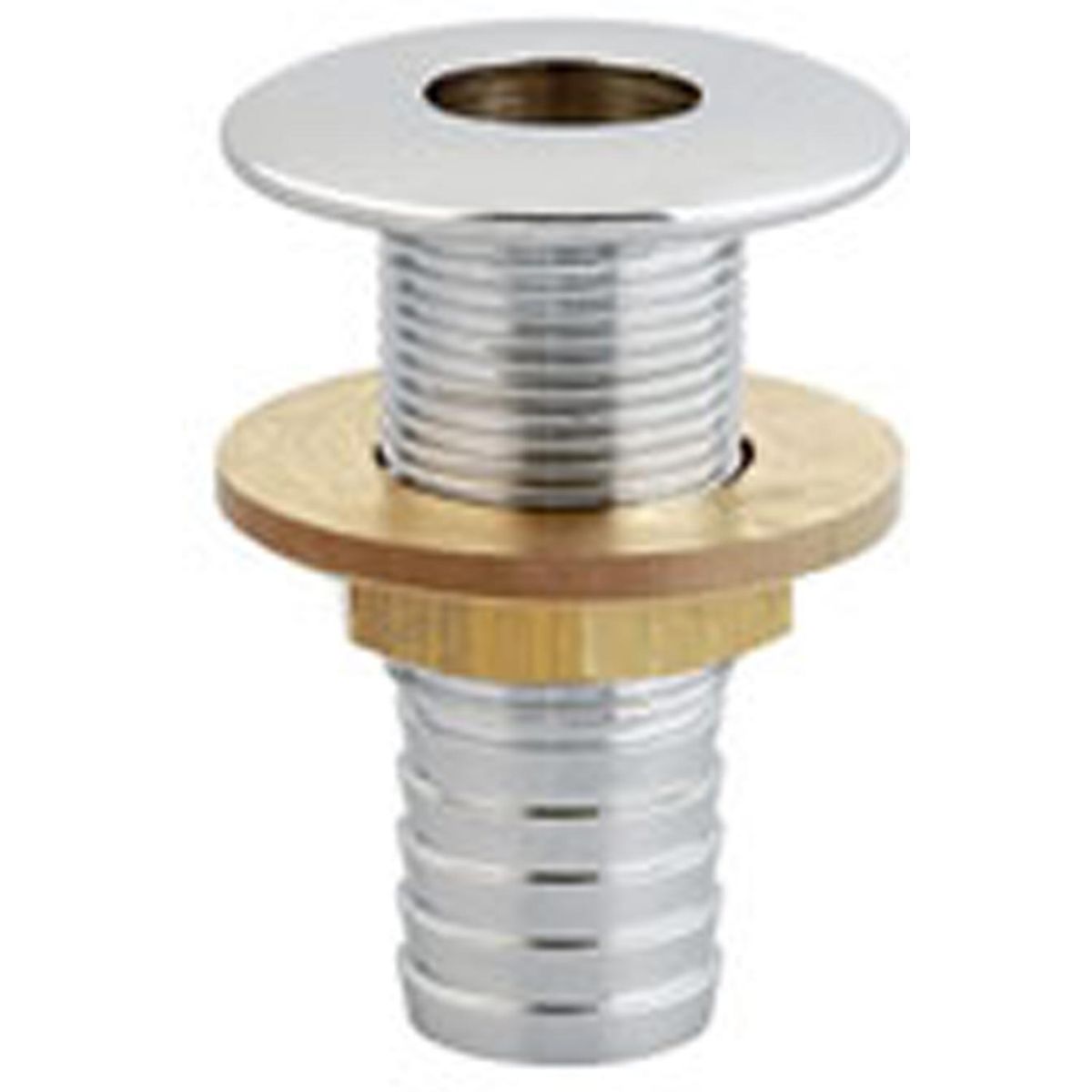 Maestrini Chrome Brass Skin Fitting (1-1/2" BSP, 44mm Hose Tail) 403457