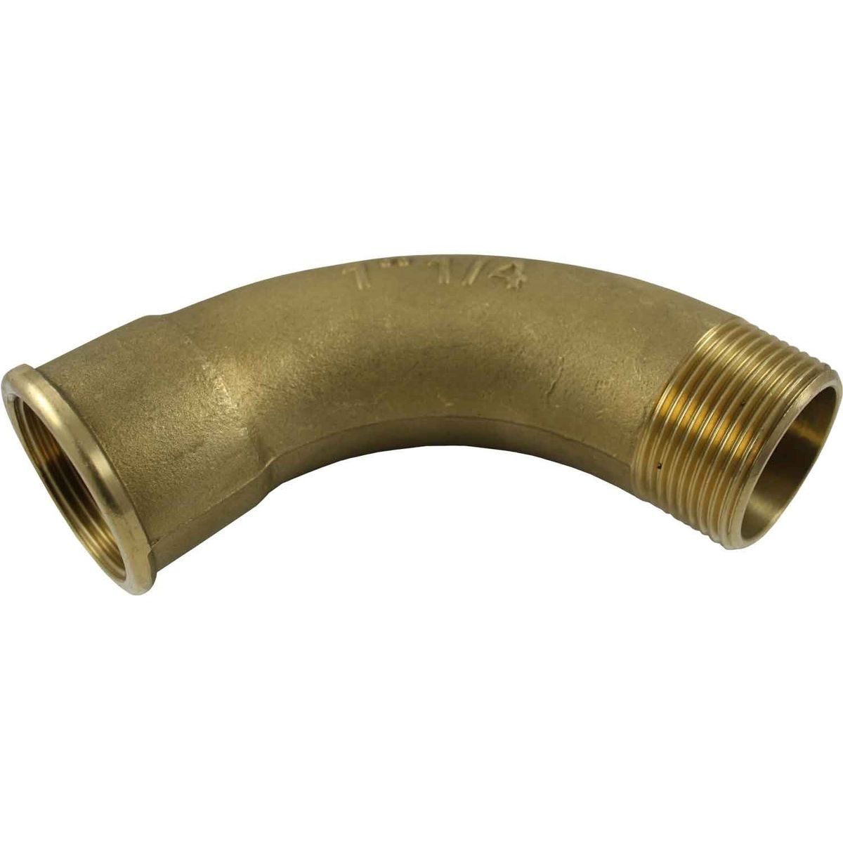 Maestrini Brass Swept 90 Degree Elbow (1-1/4" BSPT Male/BSP Female) 407066