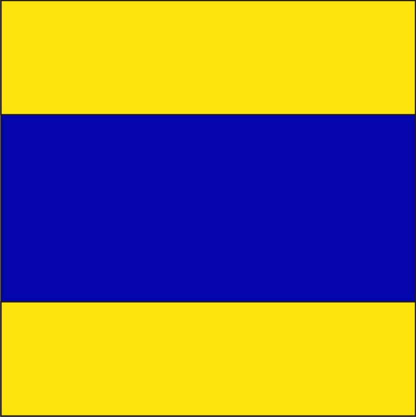 "D" Marine Code Flag Letter - 30x45xcm