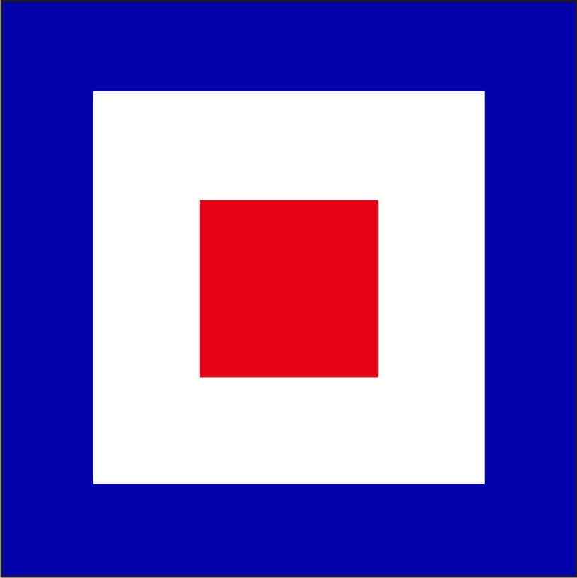 "W" Marine Code Flag Letter - 30x45xcm