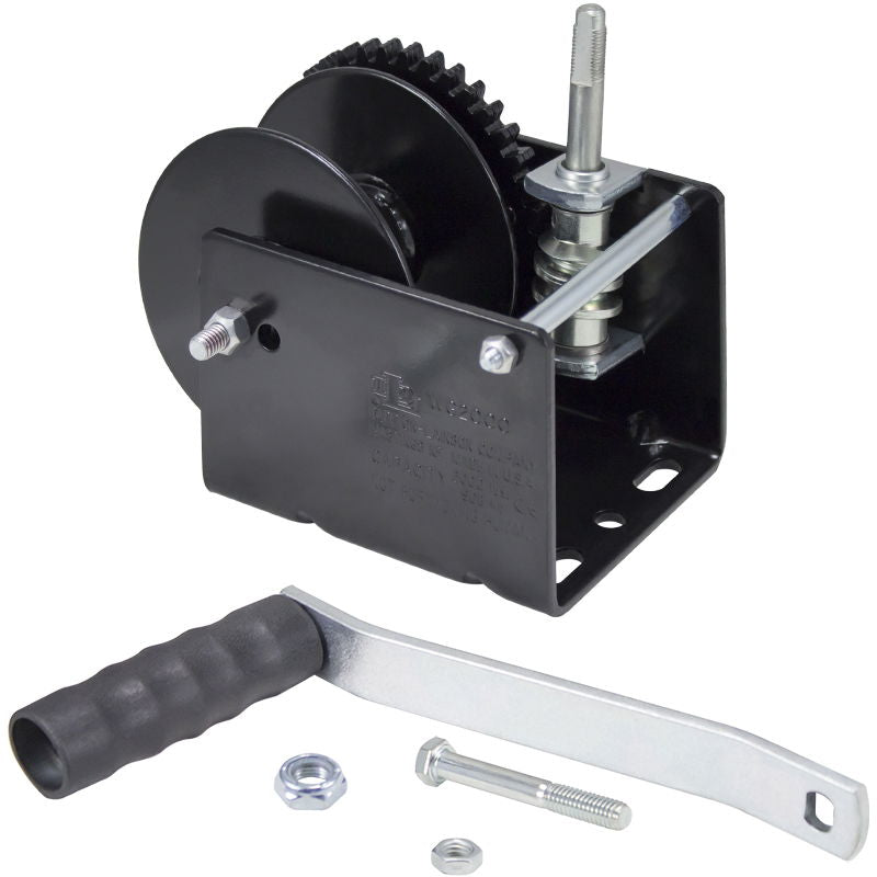 Worm Gear Winch WG2000STRAP Std. Drive, Strap Reel, Black