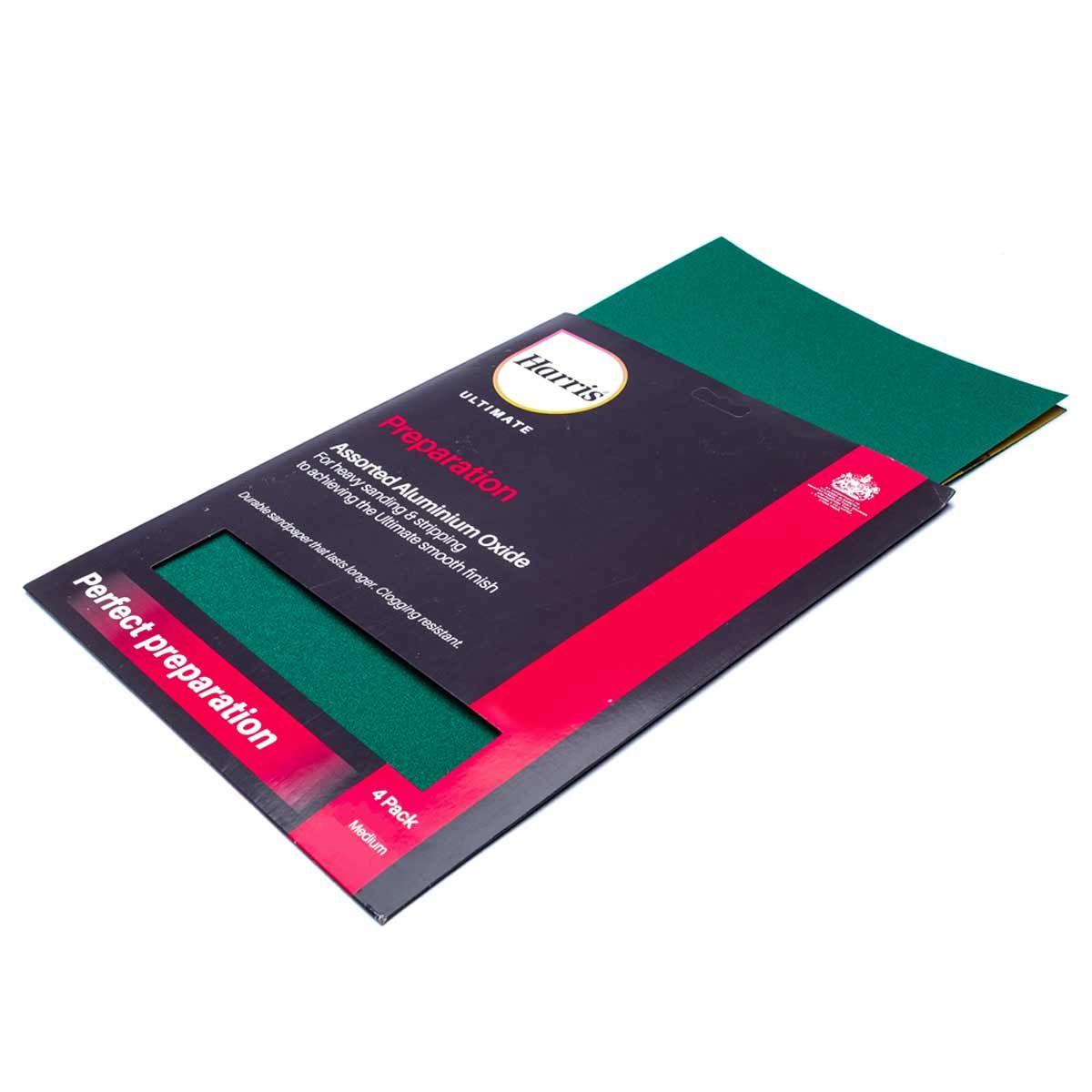 Harris Ultimate Aluminium Oxide Sandpaper Medium (Pack of 4) 5-17757