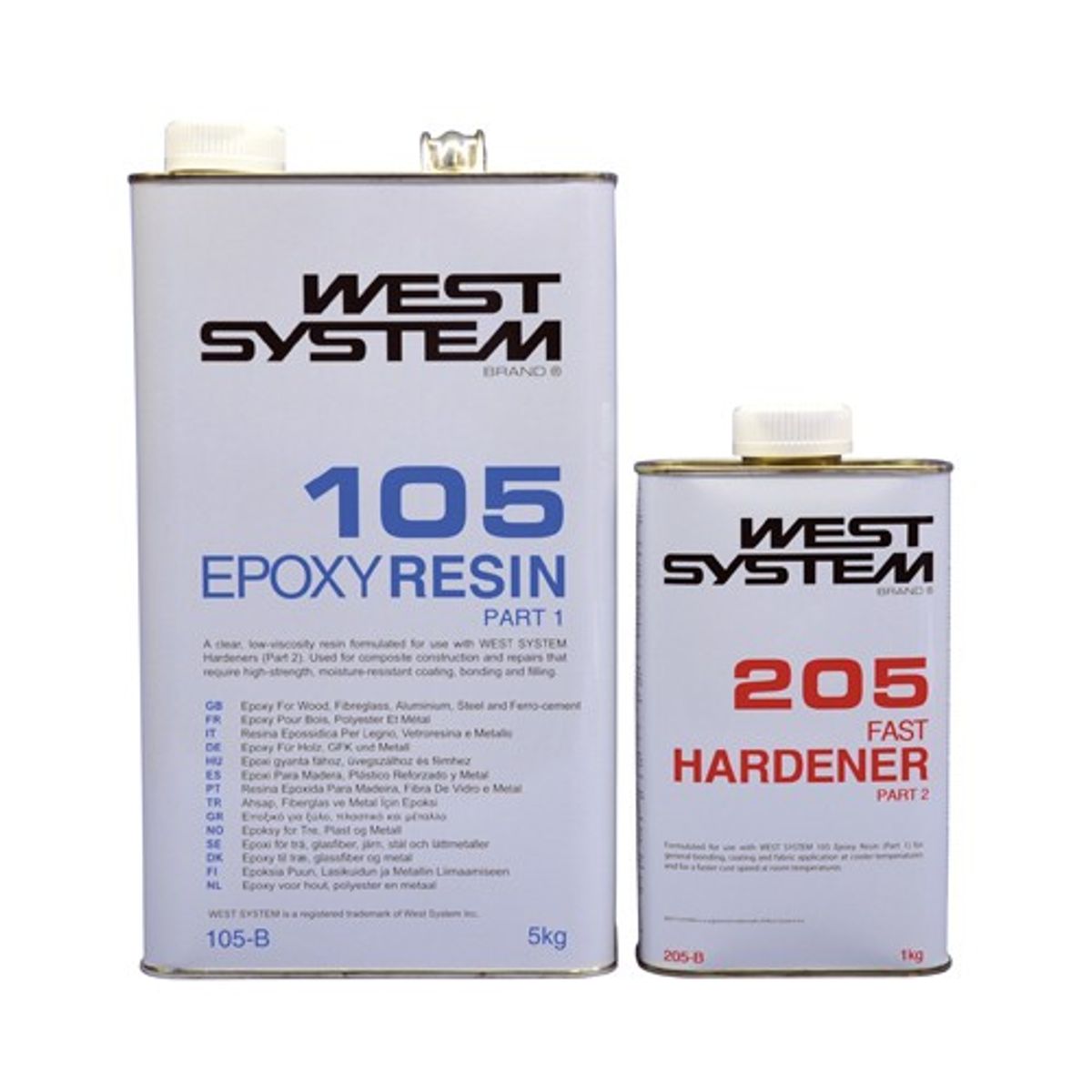 West System B-Pack 105 Resin & 205 Fast Hardener (6kg) 5-65010