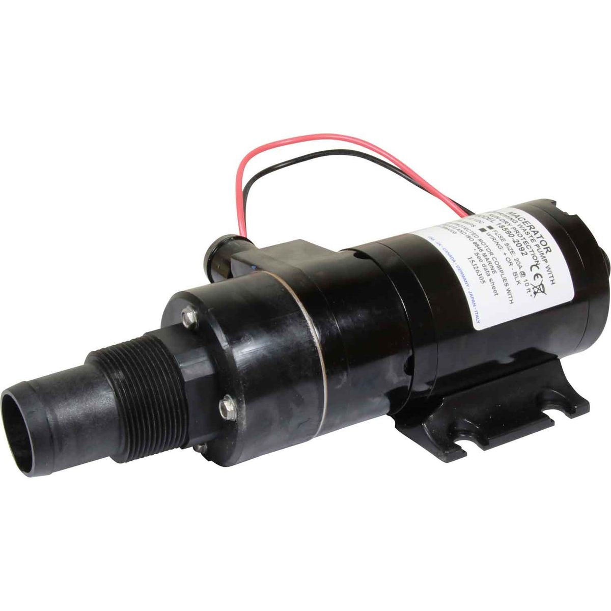 Jabsco Macerator Waste Pump (12V / 45 LPM / 1-1/2" In / 1" Out Left) 507512