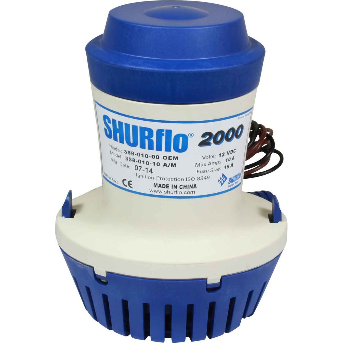 SHURflo 2000 Submersible Bilge Pump (12V / 126 LPM / 28mm Hose) 509572