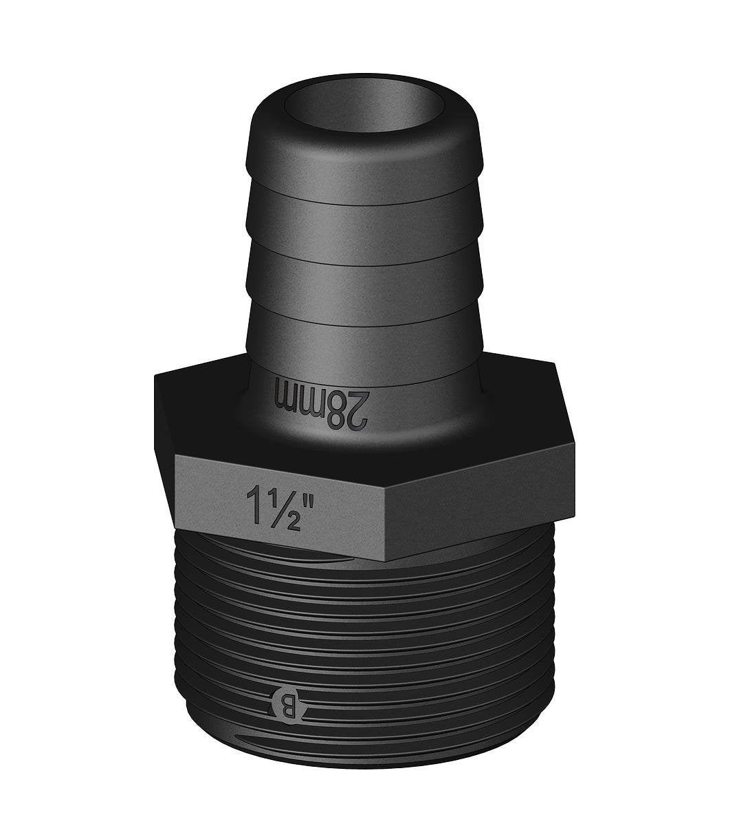TruDesign Tail Unequal 28mm (1 1/8") 1½” BSP Male Thread