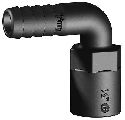 TruDesign Hose Tail Unequal 16mm ½” BSP Female 90° Bend