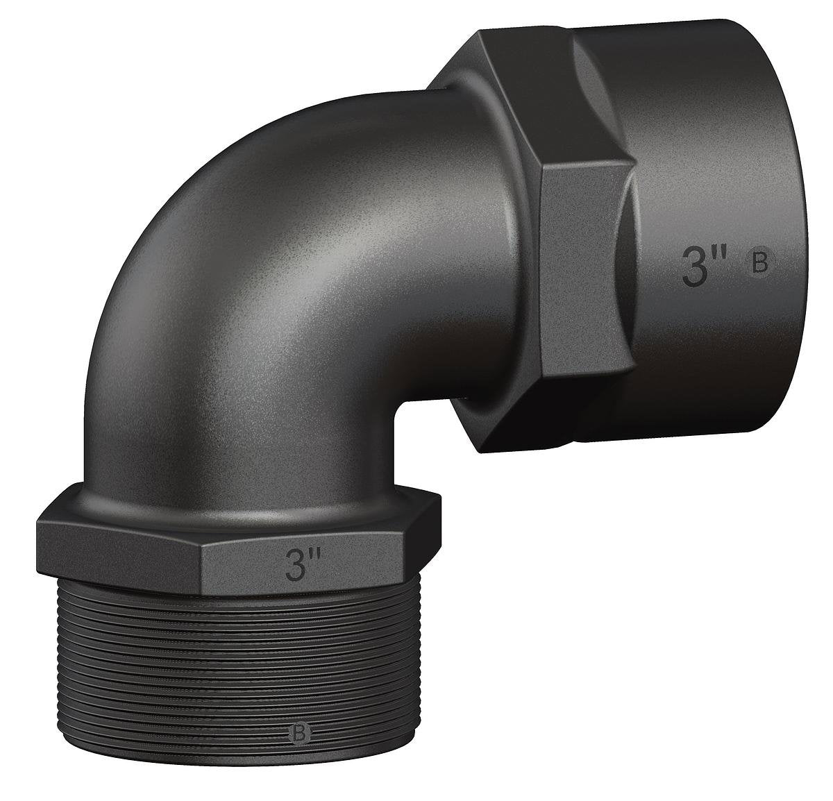 TruDesign 3” BSP Female 3" Male 90°