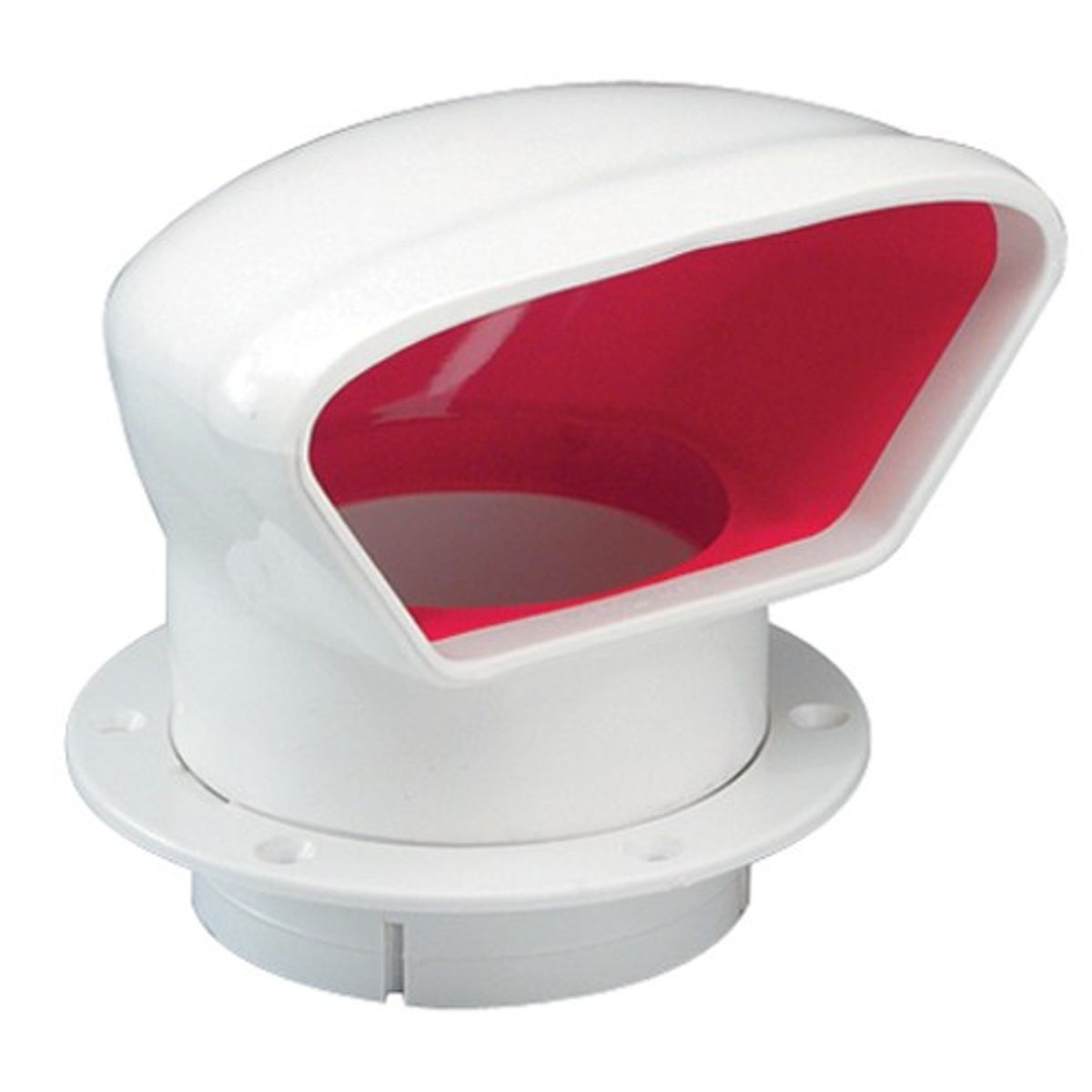 Marinco Nicro Snap-In Low Profile PVC Cowl Vent (4" / White & Red) 6-11621