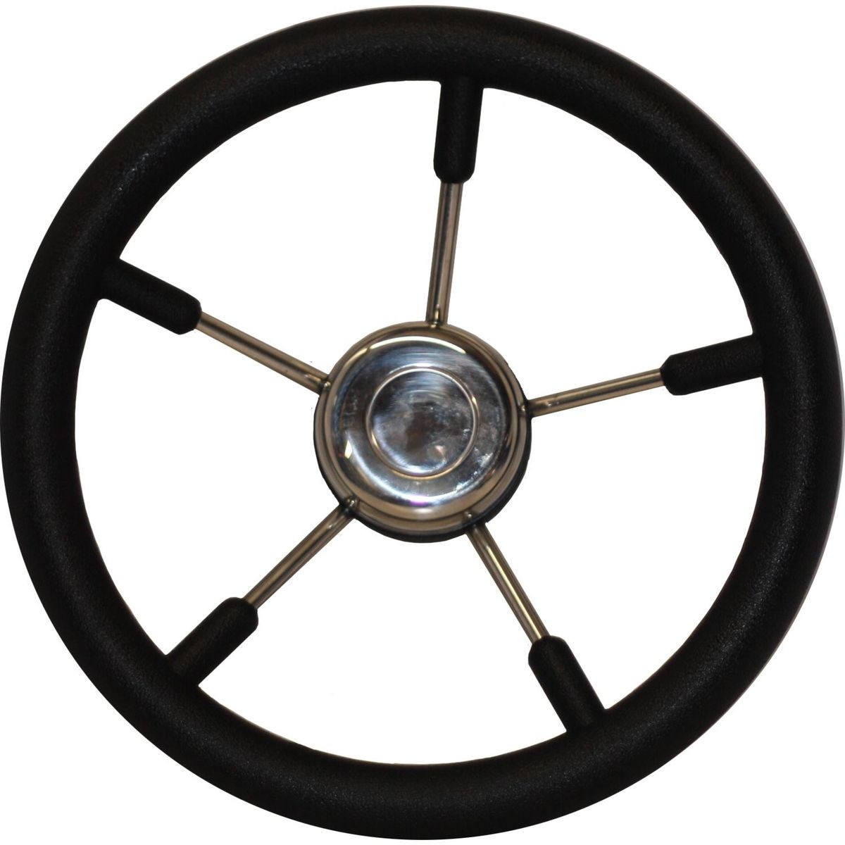 Osculati Stainless Steel Steering Wheel (Black Padded Rim / 350mm) 611272