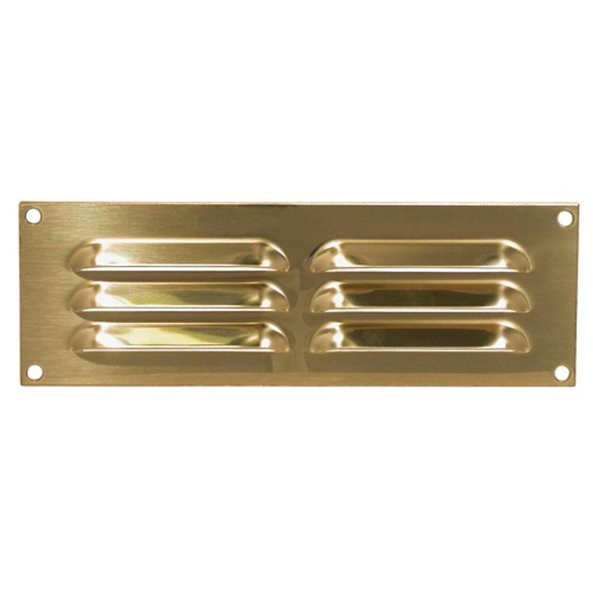 AG Hooded Louvre Vent Polished Brass (9" x 3") 7-30001