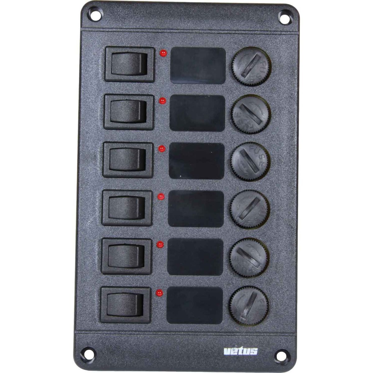 Vetus P6F12 Vertical Switch Panel 6 Way (12V / Fused) 711222