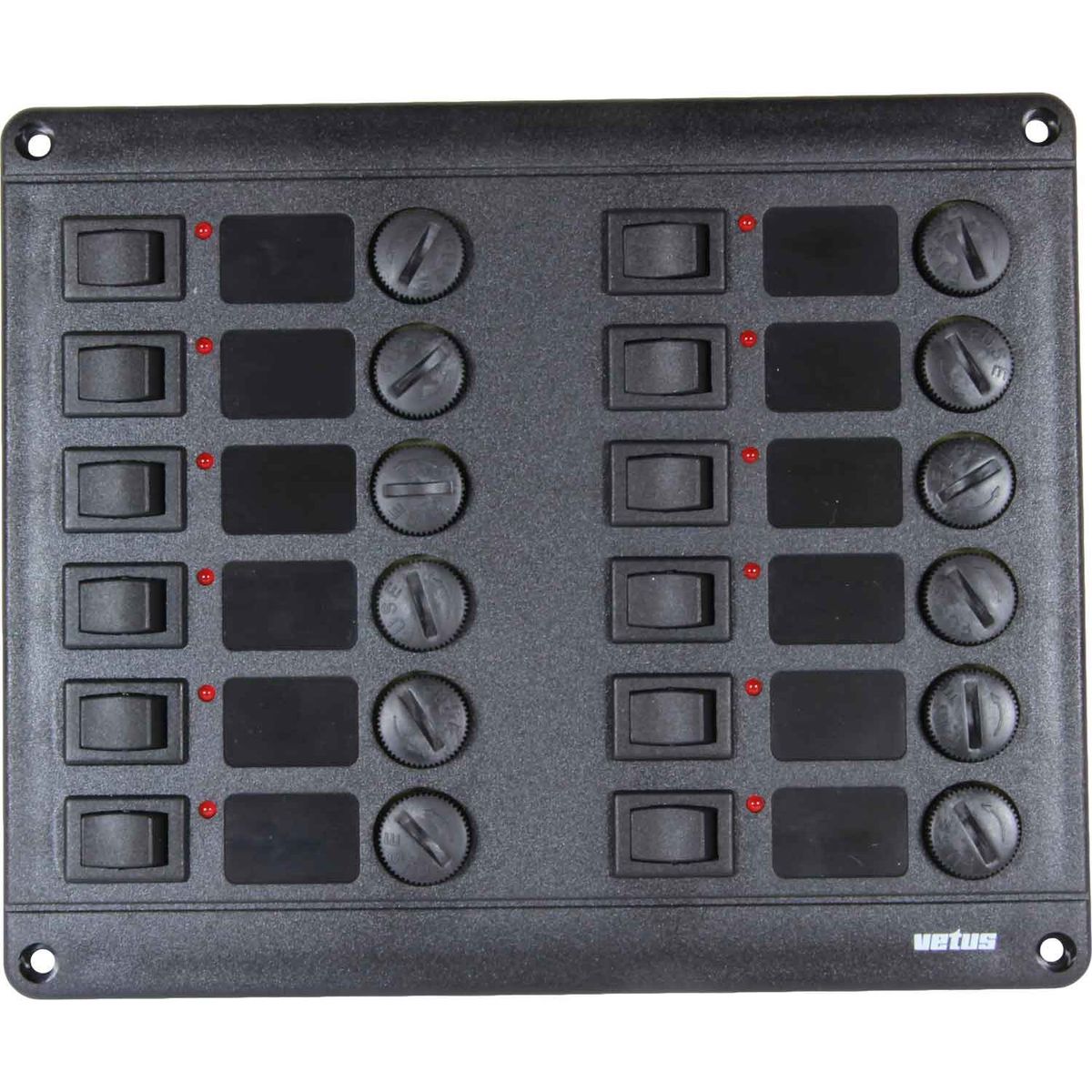 Vetus P12F12 Horizontal Switch Panel 12 Way (12V / Fused) 711252