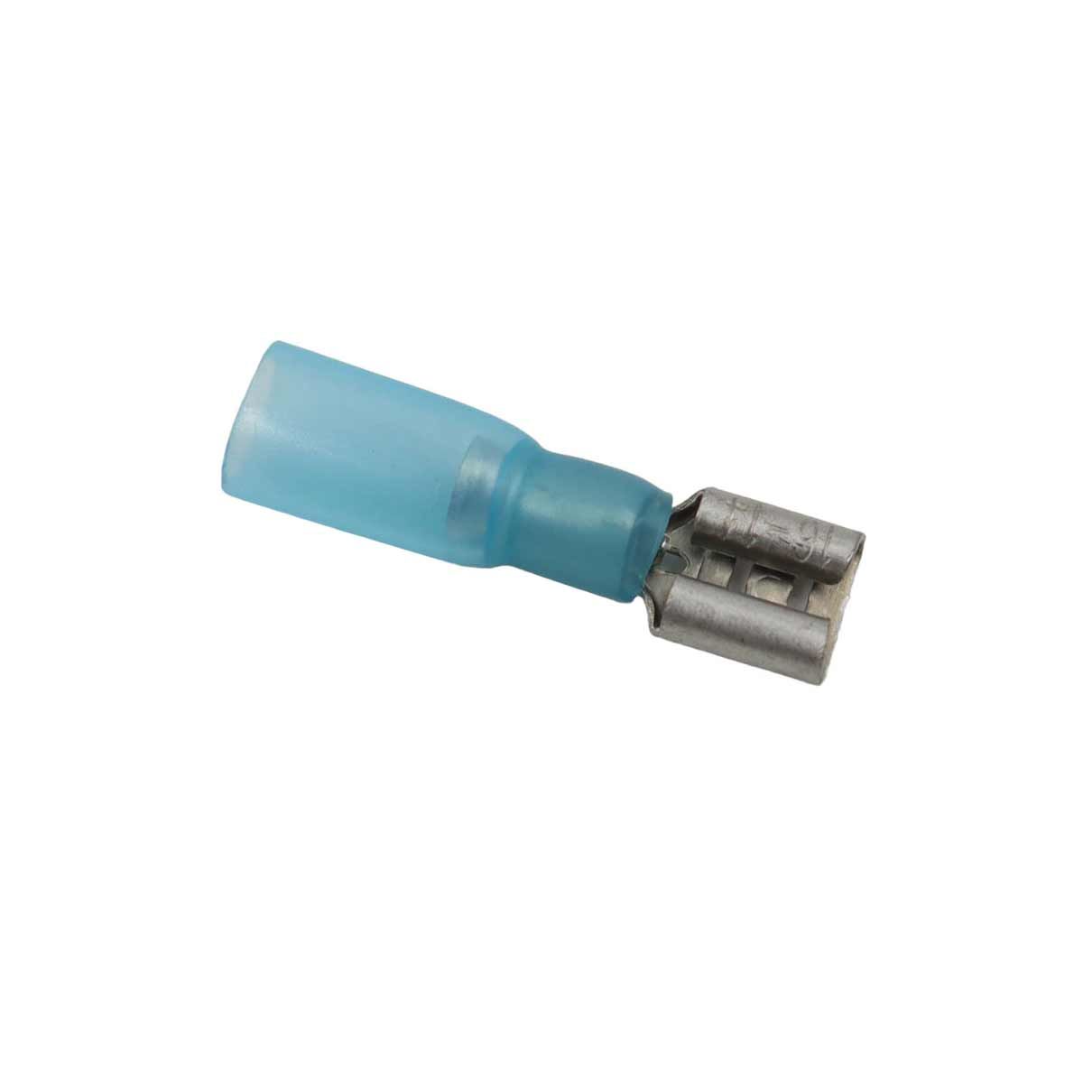 AMC Blue Heat Shrink Female Spade Terminal (6.3mm x 0.8mm / 100 Pack) 712145