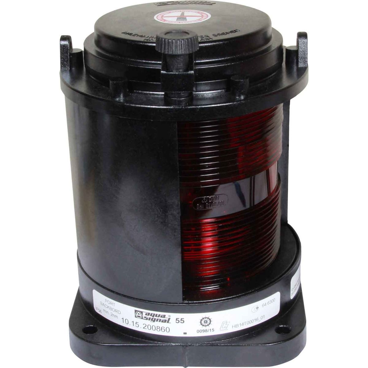 Aqua Signal 55 Port Red Navigation Light (Black Case / 24V / 25W) 721552-24