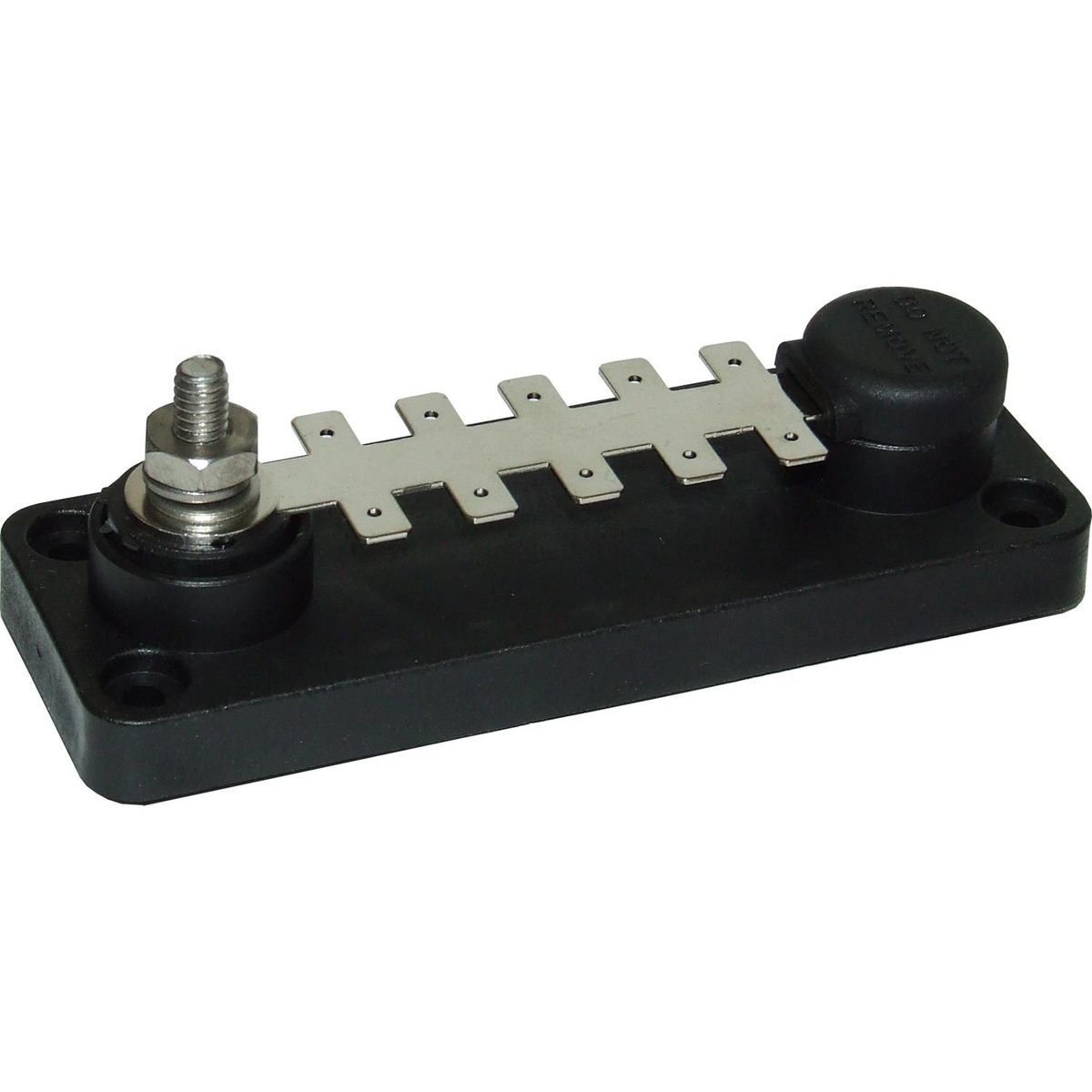 VTE Black Power Distribution Busbar (1 x 1/4" Post & 10 x 6.3mm Tabs) 729281