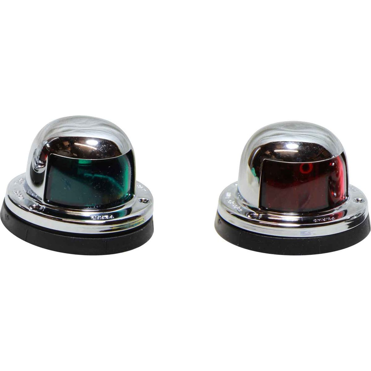 Perko 0963 Green & Red Navigation Side Lights (Chrome / 12V / 10W) 730410