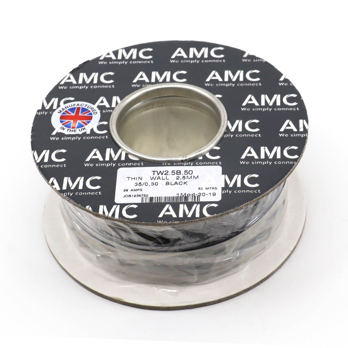 AMC 1 Core 2.5mm² Black Thin Wall Cable (50m)