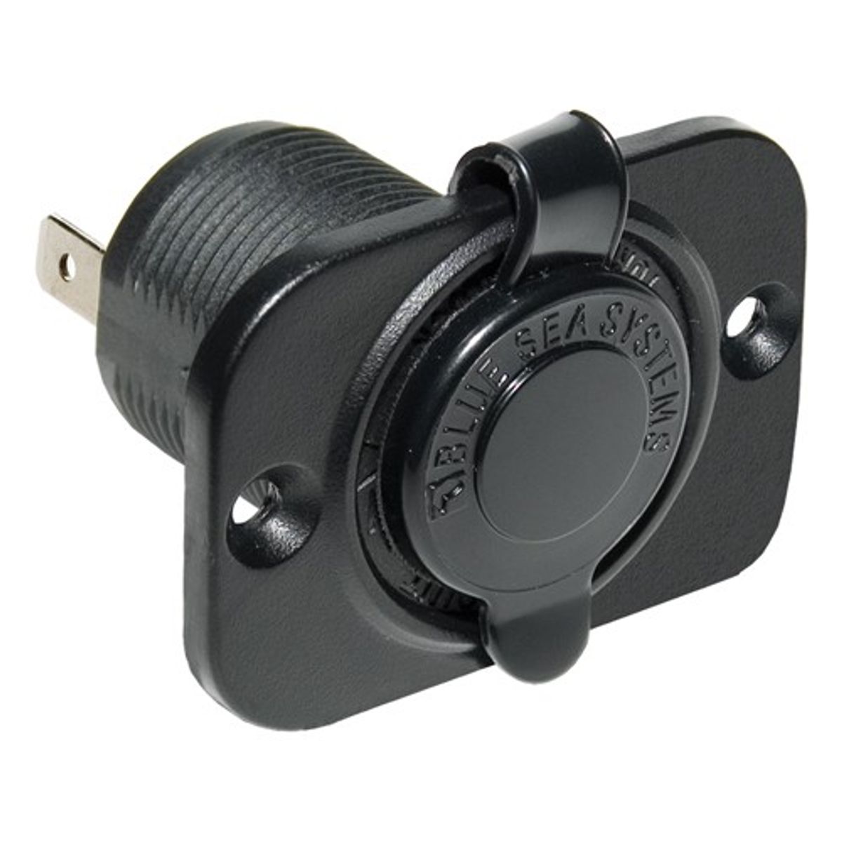 Blue Sea Dashboard Power Socket with Watertight Cap (12V DC / Black)