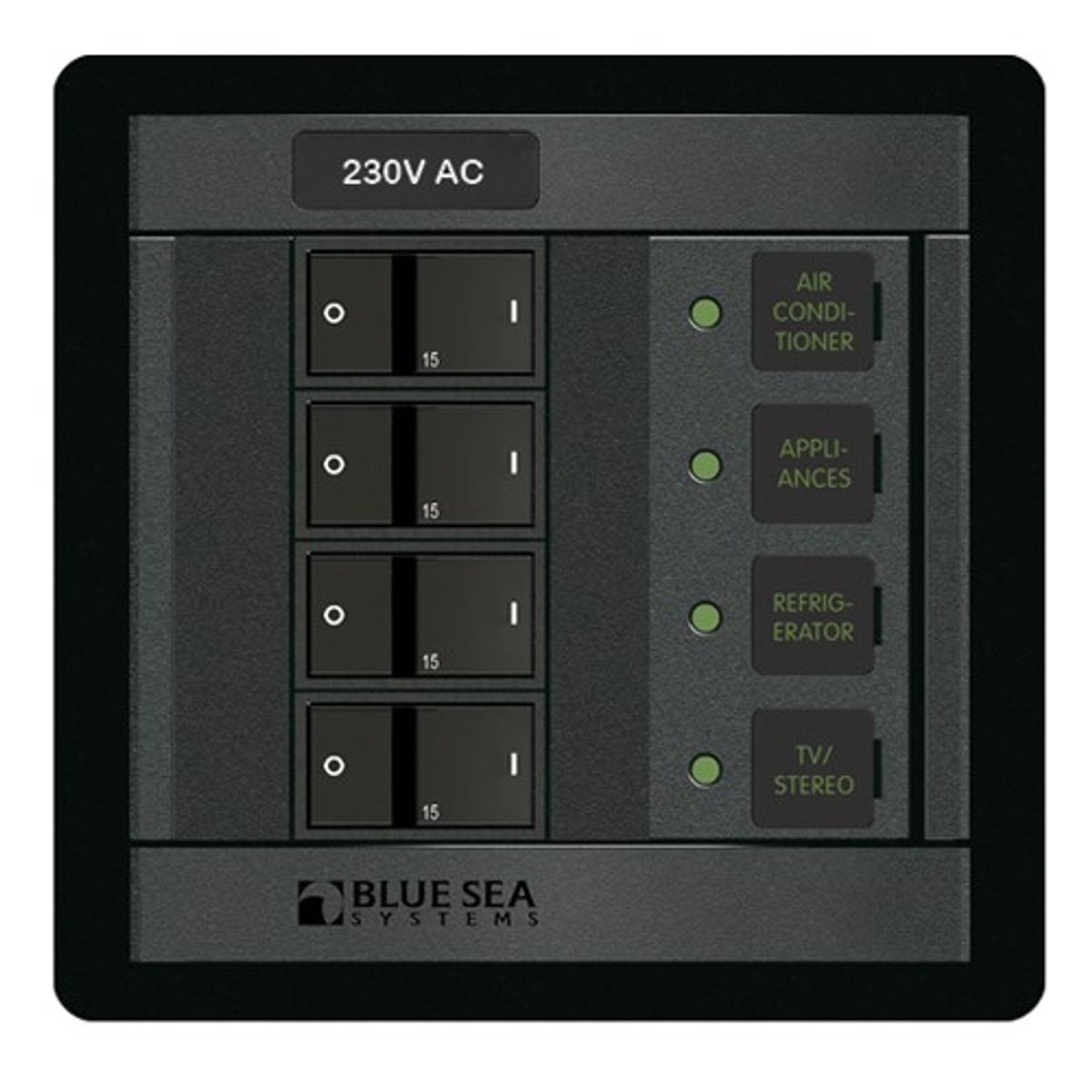 Blue Sea 360 AC Circuit Breaker Panel (230V / 4-Way / 8A)