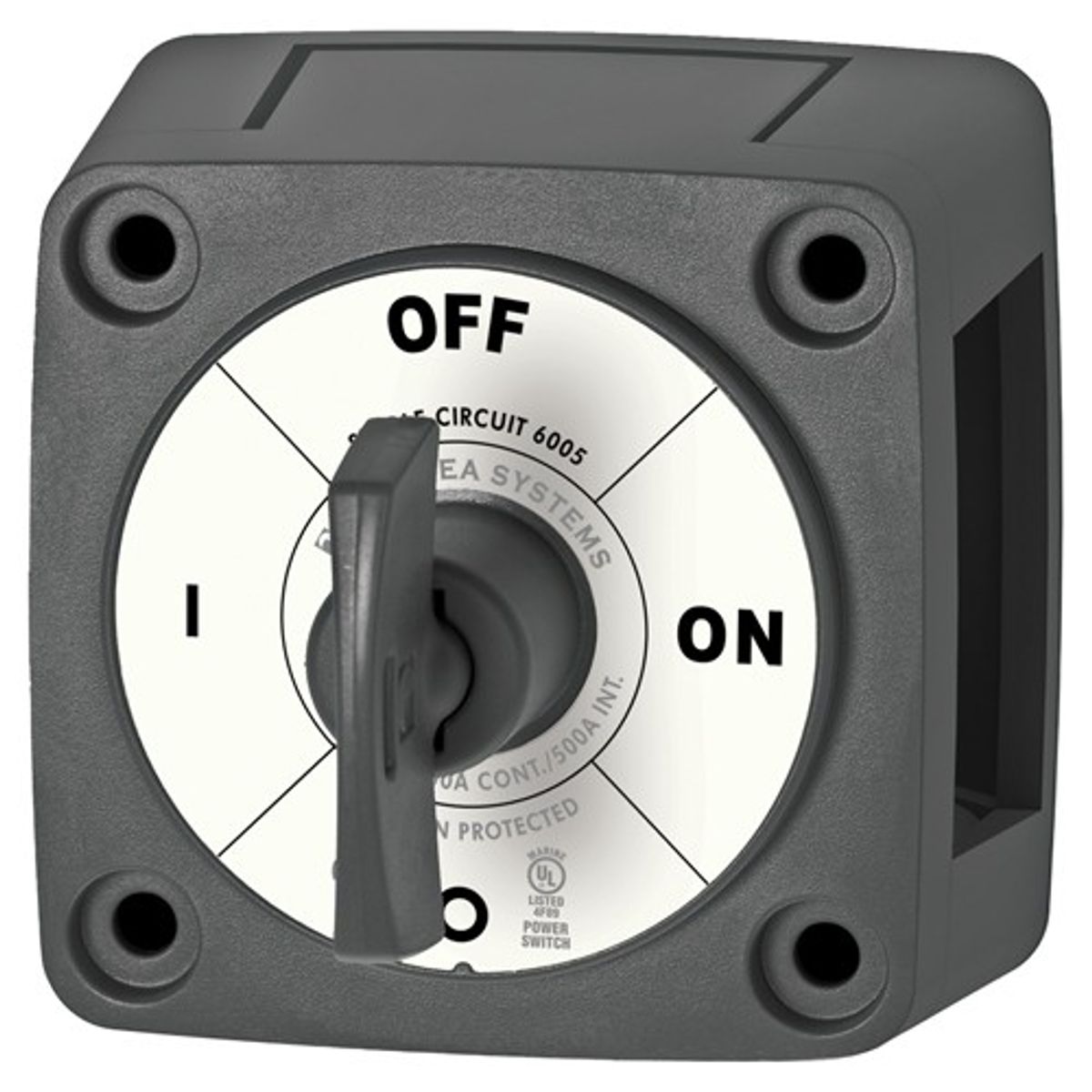 Blue Sea Mini Switch with Key (300A / On/Off / Black)