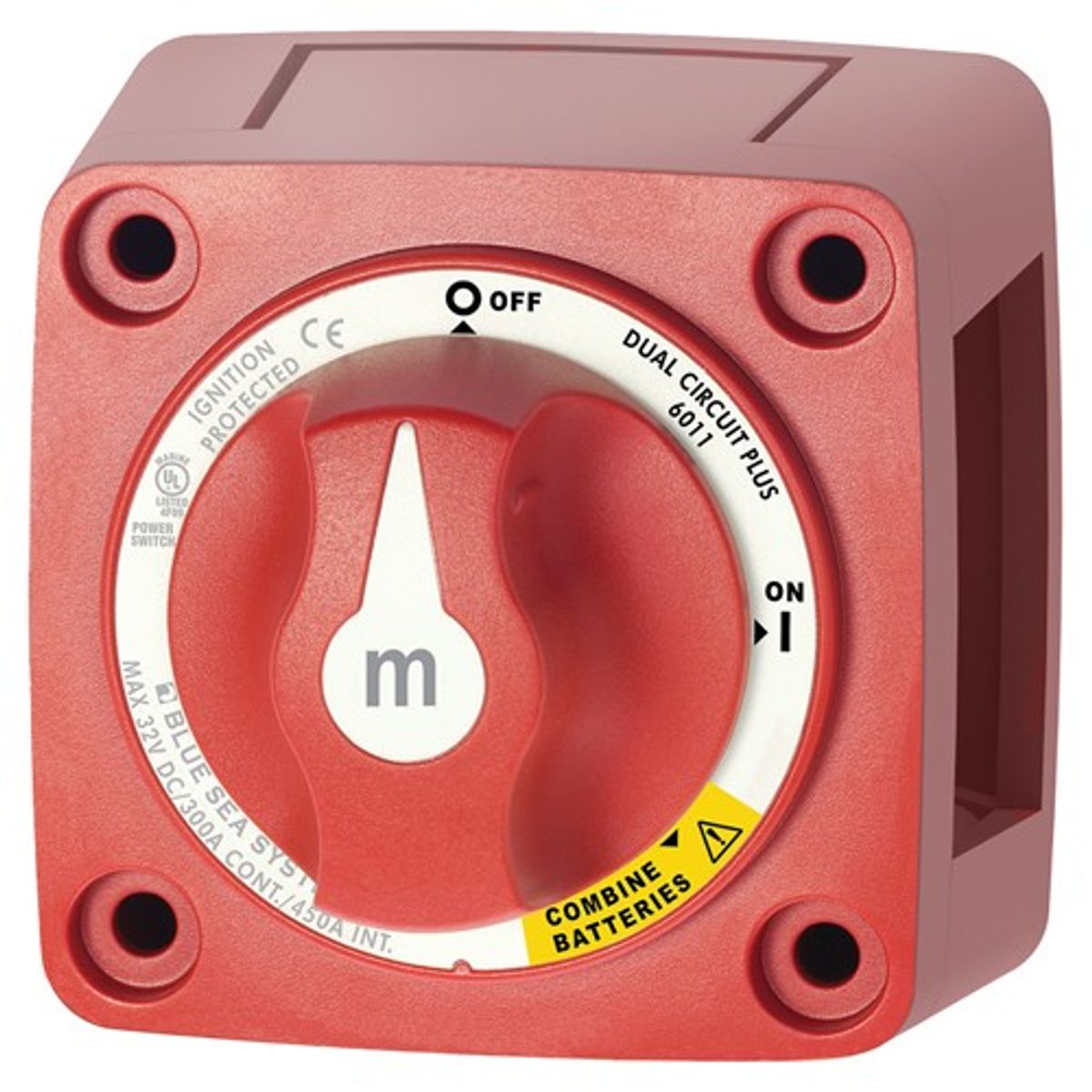 Blue Sea M Series Dual Circuit Plus Battery Switch (300A / Red)
