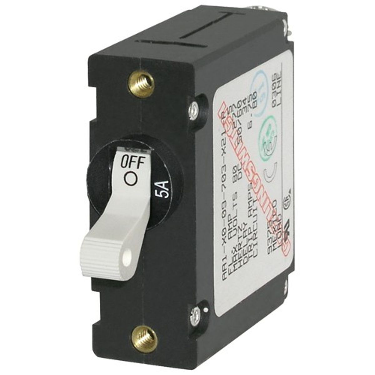 Blue Sea A-Series Toggle Circuit Breaker (5A / White / Single Pole)