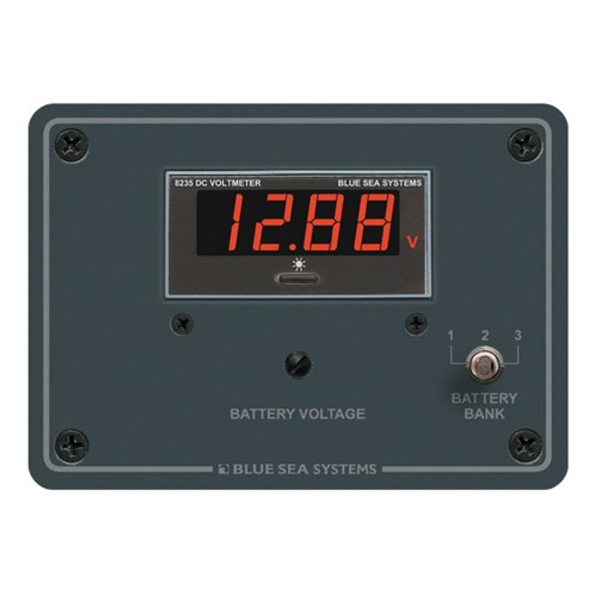Blue Sea Voltmeter Test Panel Digital (3-Bank / 0-60V Display) 8-28051