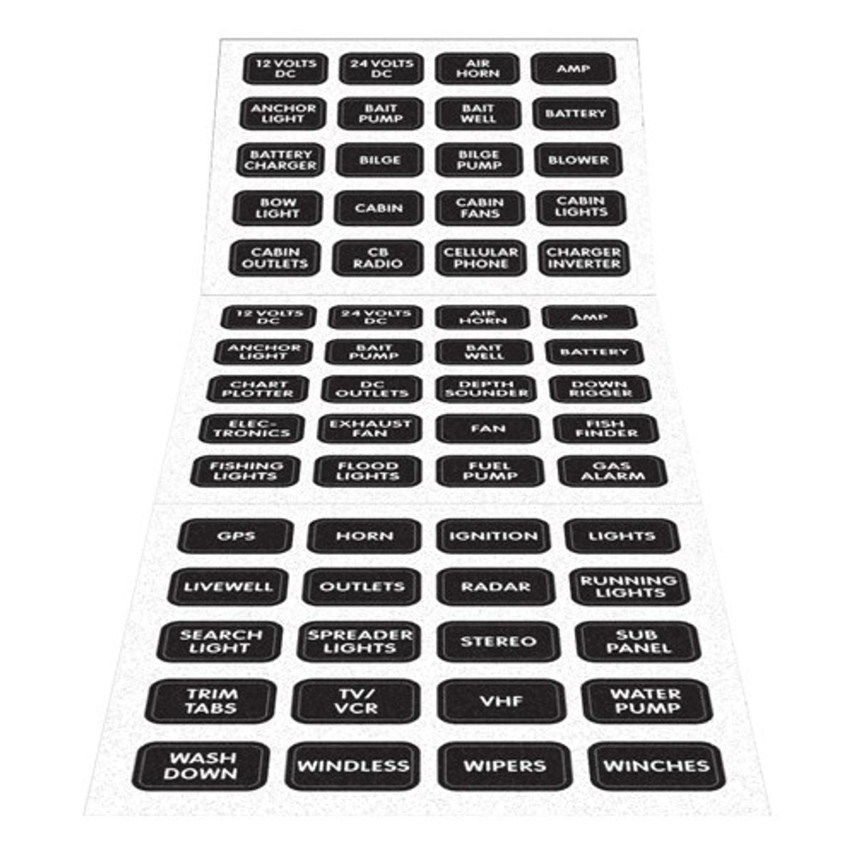 Blue Sea Small Format Label Kit (60 Labels / Black) 8-28214