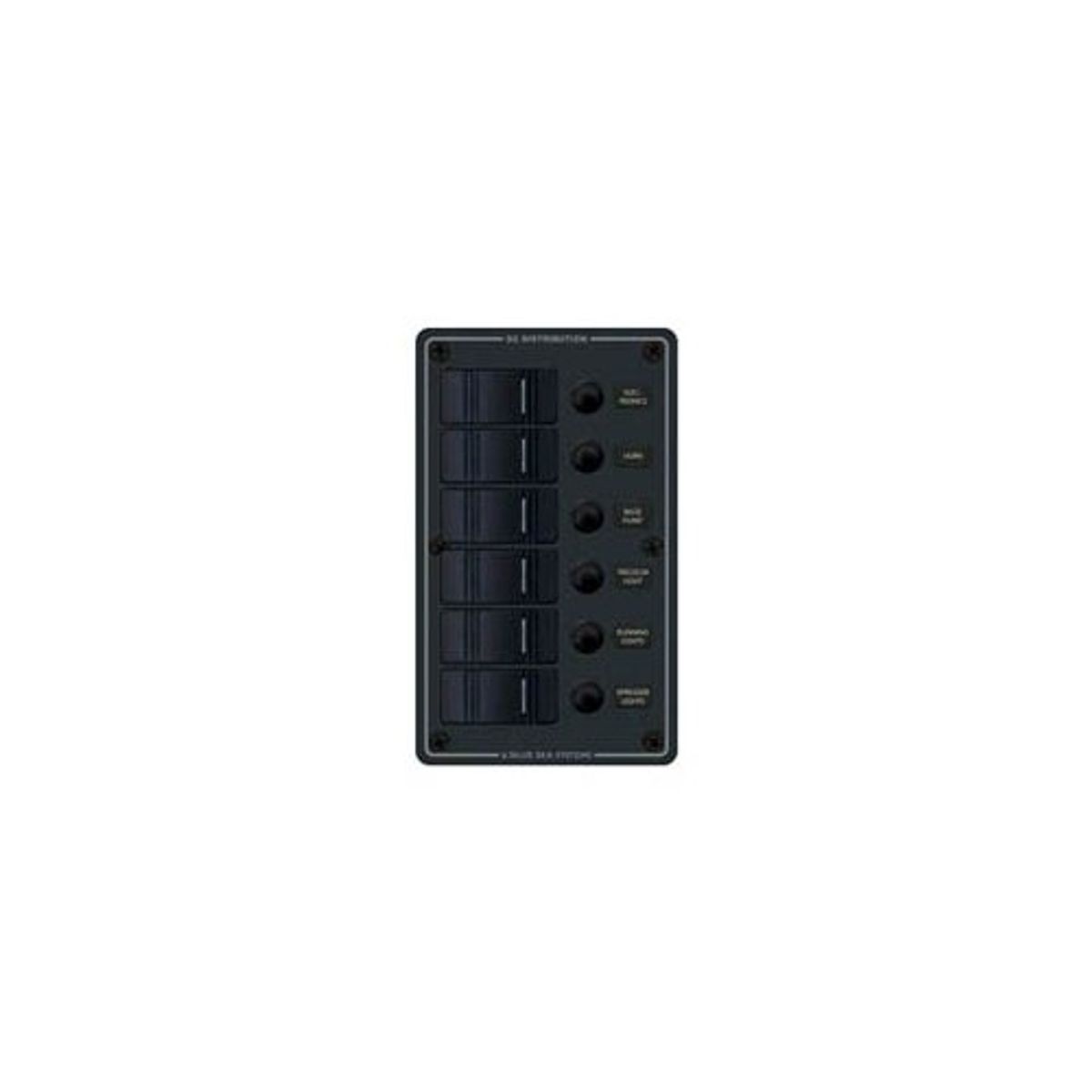 Blue Sea Contura Waterproof DC Circuit Breaker Panel (12V/24V / 6-Way)