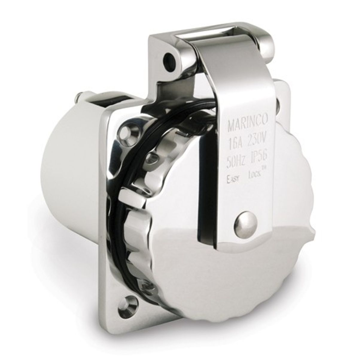 Marinco Stainless Shore Power Inlet Socket with Easy Lock (16A / 230V) 8-45000