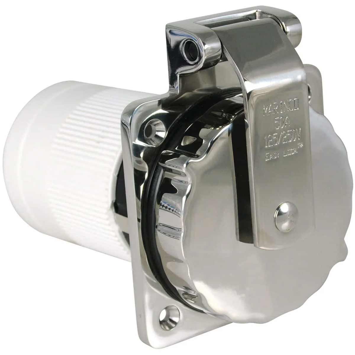 Marinco SS Shore Power Inlet Socket Easy Lock 4-Wire (50A / 125V/250V) 8-45154