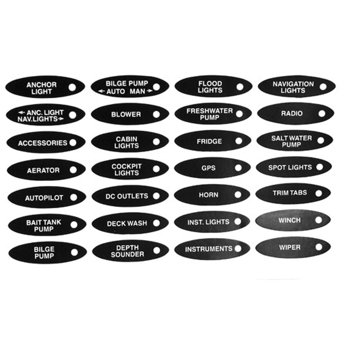 BEP Label Set-1SP for Contour Switch Panels 8-91350