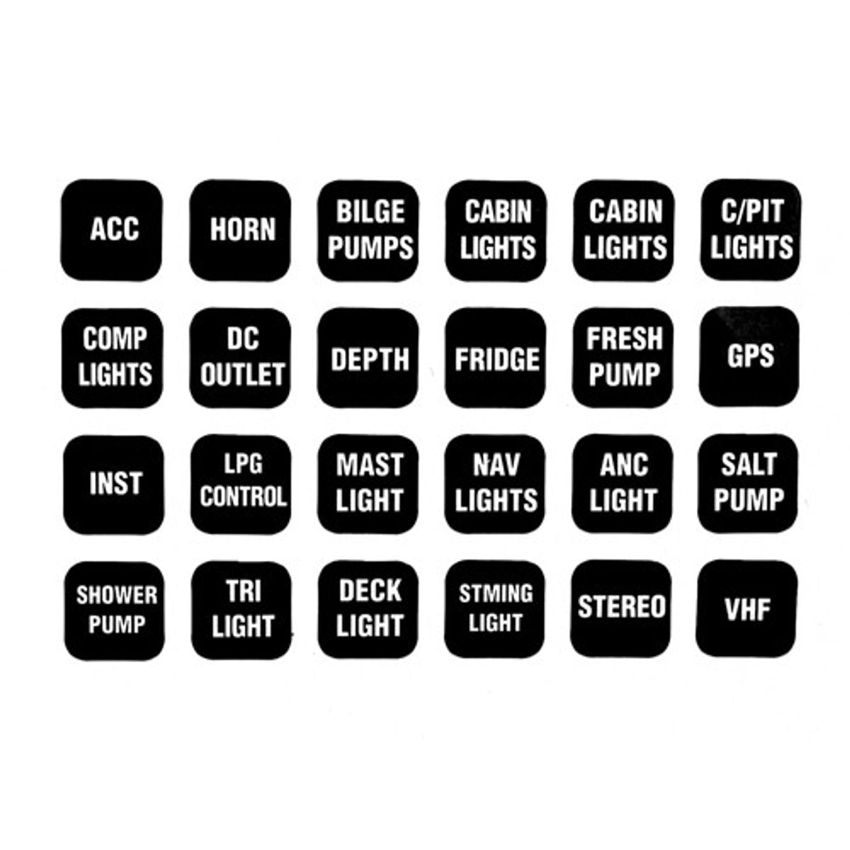 BEP Label Set for Contour 1000 Switch Panels Set-1000 8-91380