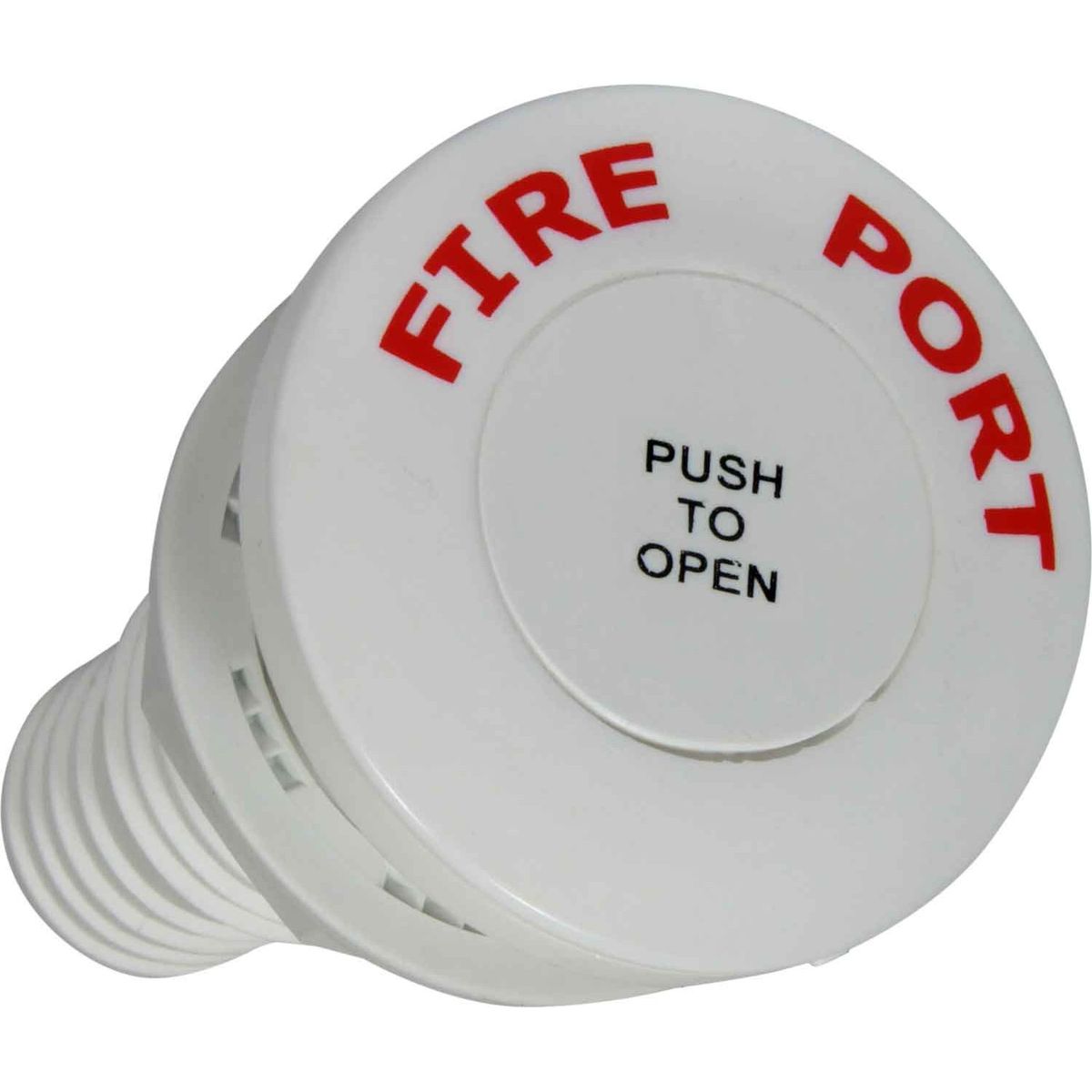 White Fire Port with Straight Hose Adaptor (38mm Cutout, 70mm OD) 831906