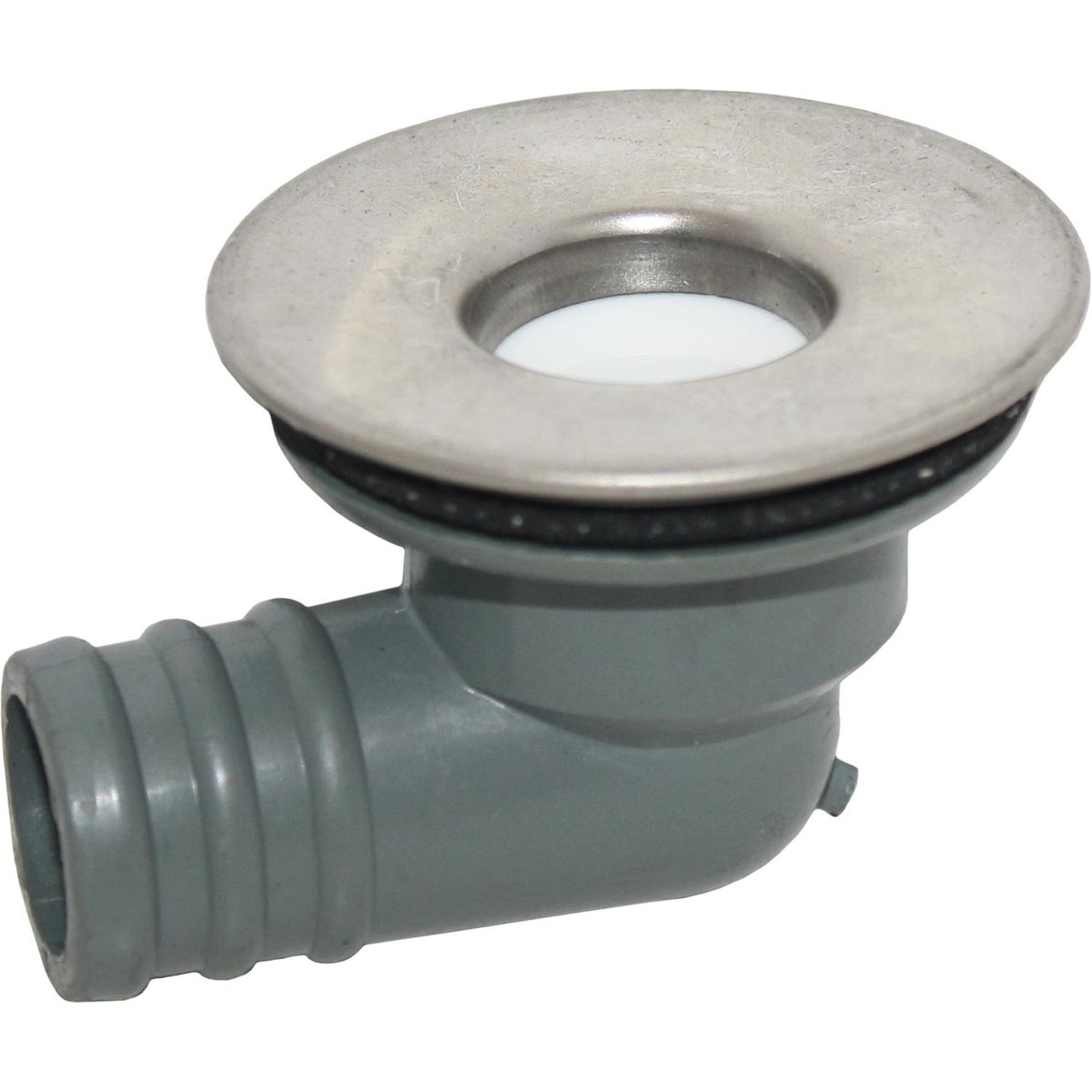90 Degree Sink Waste Outlet (Stainless Top / 19mm Hose)