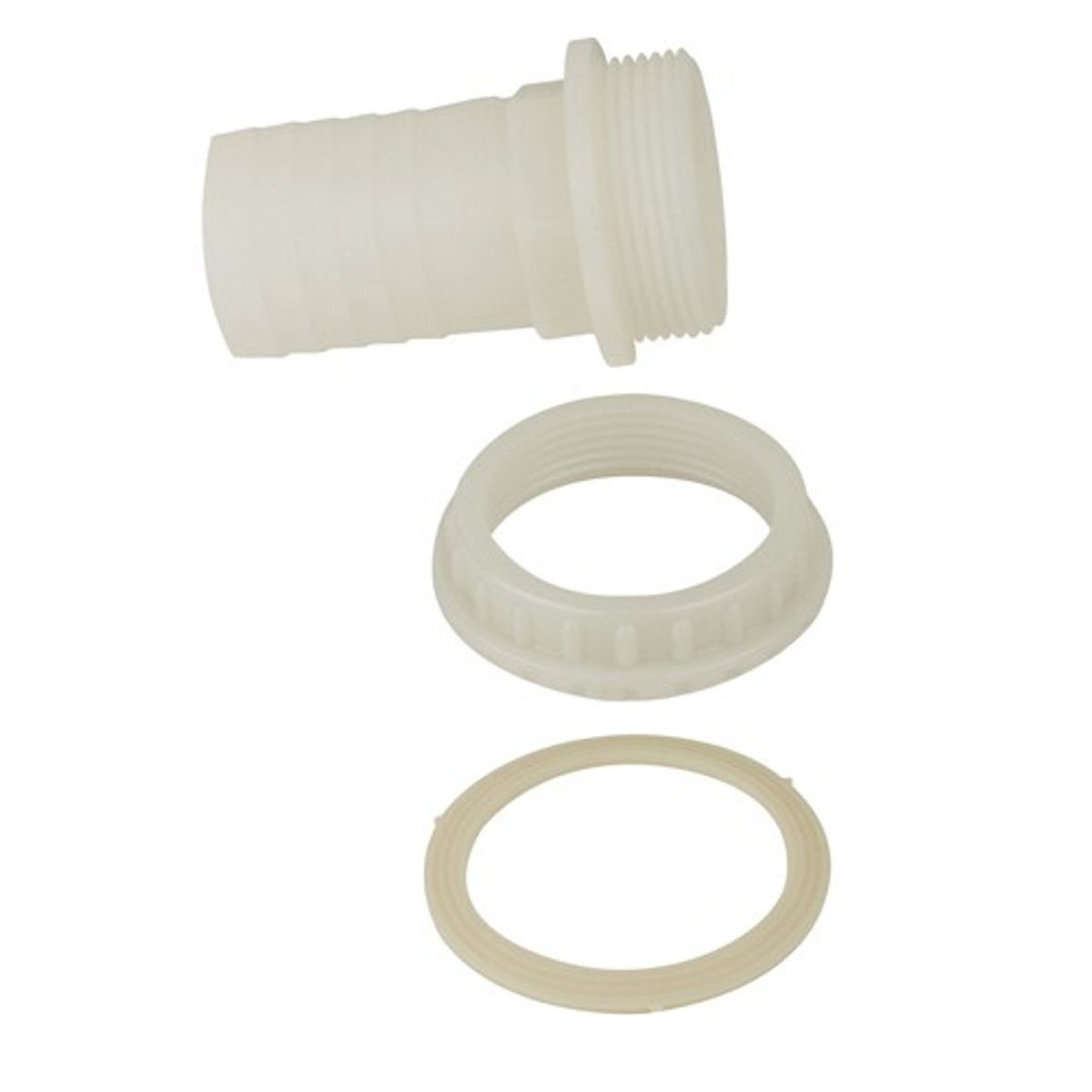Can SB Straight Skin Fitting in Plastic (1-1/2" BSP to 38mm Hose) 9-97056